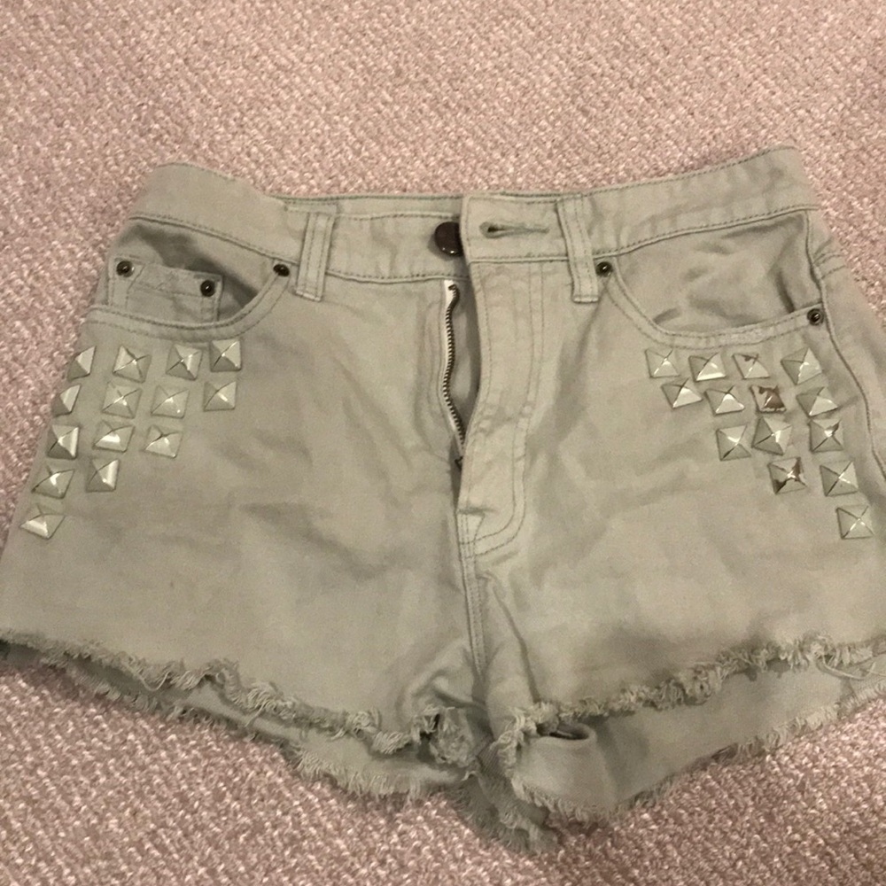 Studded jean shorts (high rise!!)